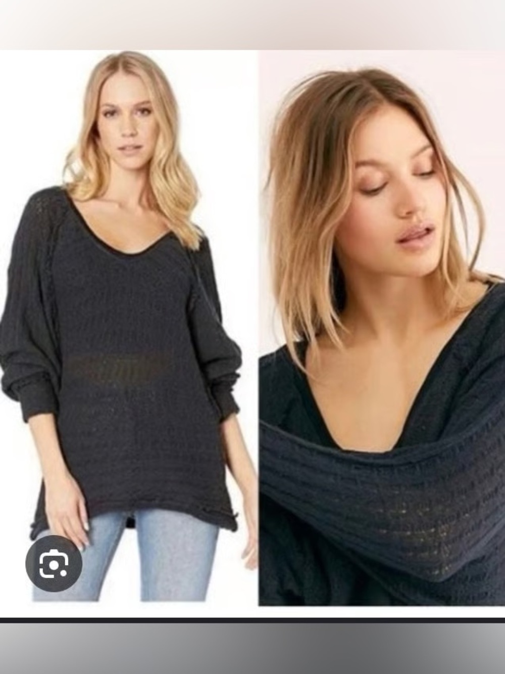 We The Free Free People Oversized All Over Frayed Knit Sweater